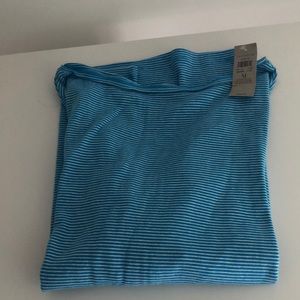 Blue and white Ann Talor top with zipper in back